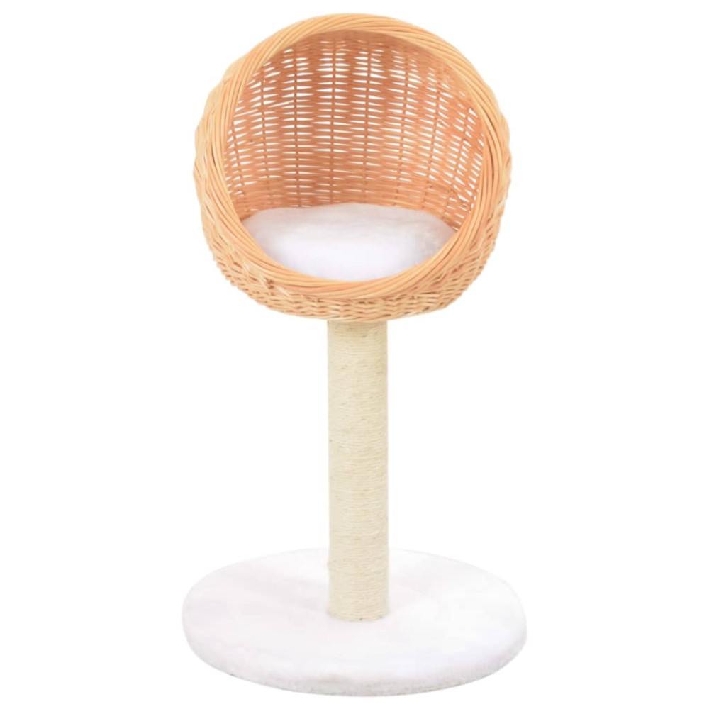 vidaXL Ansamblu pentru pisici cu stâlp funie sisal, lemn de salcie