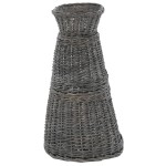 vidaXL Set coșuri pisici, perne, 3 piese, gri, 47x34x60 cm, răchită