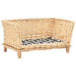 vidaXL Coș pentru câini cu pernă, 50x33x30 cm, salcie naturală vidaXL Coș pentru câini cu pernă, 50x33x30 cm, salcie naturală