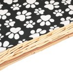 vidaXL Coș pentru câini cu pernă, 50x33x30 cm, salcie naturală vidaXL Coș pentru câini cu pernă, 50x33x30 cm, salcie naturală