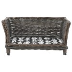vidaXL Coș pentru câini cu pernă, gri, 50x33x30 cm, salcie naturală vidaXL Coș pentru câini cu pernă, gri, 50x33x30 cm, salcie naturală