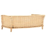 vidaXL Coș pentru câini cu pernă, natural, 90x54x35 cm, răchită vidaXL Coș pentru câini cu pernă, natural, 90x54x35 cm, răchită