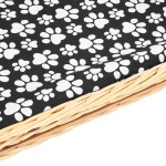 vidaXL Coș pentru câini cu pernă, natural, 90x54x35 cm, răchită vidaXL Coș pentru câini cu pernă, natural, 90x54x35 cm, răchită