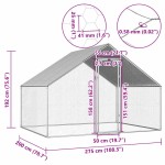 vidaXL Coteț de păsări pentru exterior, 2,75x2x1,92 m, oțel galvanizat vidaXL Coteț de păsări pentru exterior, 2,75x2x1,92 m, oțel galvanizat