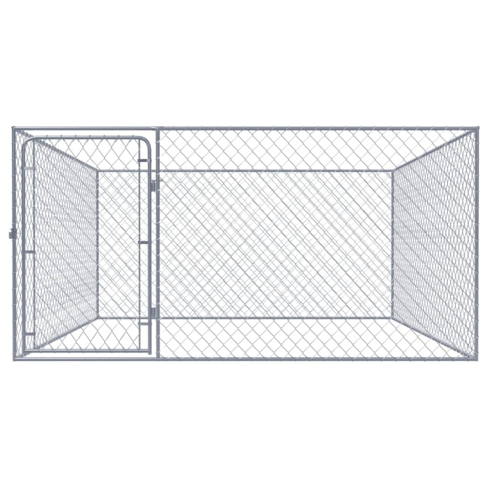 vidaXL Padoc pentru câini de exterior, 2 x 2 x 1 m, oțel galvanizat