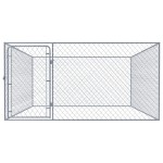 vidaXL Padoc pentru câini de exterior, 2 x 2 x 1 m, oțel galvanizat