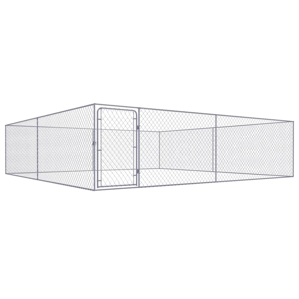 vidaXL Padoc pentru câini de exterior, 4 x 4 x 1 m, oțel galvanizat