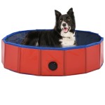 vidaXL Piscină pentru câini pliabilă, roșu, 80 x 20 cm, PVC vidaXL Piscină pentru câini pliabilă, roșu, 80 x 20 cm, PVC