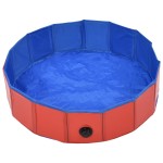 vidaXL Piscină pentru câini pliabilă, roșu, 80 x 20 cm, PVC vidaXL Piscină pentru câini pliabilă, roșu, 80 x 20 cm, PVC