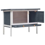 vidaXL Cușcă de iepuri pentru exterior, 1 nivel, gri, lemn vidaXL Cușcă de iepuri pentru exterior, 1 nivel, gri, lemn
