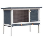 vidaXL Cușcă de iepuri pentru exterior, 1 nivel, gri, lemn vidaXL Cușcă de iepuri pentru exterior, 1 nivel, gri, lemn
