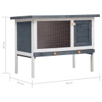 vidaXL Cușcă de iepuri pentru exterior, 1 nivel, gri, lemn vidaXL Cușcă de iepuri pentru exterior, 1 nivel, gri, lemn