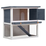 vidaXL Cușcă de iepuri pentru exterior, 1 ușă, gri, lemn vidaXL Cușcă de iepuri pentru exterior, 1 ușă, gri, lemn