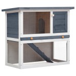 vidaXL Cușcă de iepuri pentru exterior, 1 ușă, gri, lemn vidaXL Cușcă de iepuri pentru exterior, 1 ușă, gri, lemn