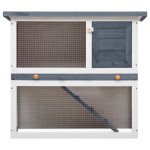 vidaXL Cușcă de iepuri pentru exterior, 1 ușă, gri, lemn vidaXL Cușcă de iepuri pentru exterior, 1 ușă, gri, lemn