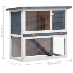 vidaXL Cușcă de iepuri pentru exterior, 1 ușă, gri, lemn vidaXL Cușcă de iepuri pentru exterior, 1 ușă, gri, lemn