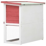 vidaXL Cușcă de iepuri pentru exterior, 1 ușă, roșu, lemn vidaXL Cușcă de iepuri pentru exterior, 1 ușă, roșu, lemn
