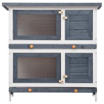 vidaXL Cușcă de iepuri pentru exterior, 4 uși, gri, lemn vidaXL Cușcă de iepuri pentru exterior, 4 uși, gri, lemn