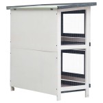 vidaXL Cușcă de iepuri pentru exterior, 4 uși, gri, lemn vidaXL Cușcă de iepuri pentru exterior, 4 uși, gri, lemn