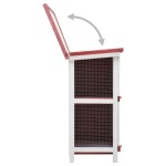 vidaXL Cușcă de iepuri pentru exterior, 4 uși, roșu, lemn