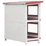 vidaXL Cușcă de iepuri pentru exterior, 4 uși, roșu, lemn
