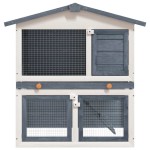vidaXL Cușcă de iepuri pentru exterior, 3 uși, gri, lemn vidaXL Cușcă de iepuri pentru exterior, 3 uși, gri, lemn
