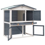 vidaXL Cușcă de iepuri pentru exterior, 3 uși, gri, lemn vidaXL Cușcă de iepuri pentru exterior, 3 uși, gri, lemn