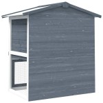 vidaXL Cușcă de iepuri pentru exterior, 3 uși, gri, lemn vidaXL Cușcă de iepuri pentru exterior, 3 uși, gri, lemn