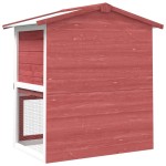 vidaXL Cușcă de iepuri pentru exterior, 3 uși, roșu, lemn vidaXL Cușcă de iepuri pentru exterior, 3 uși, roșu, lemn