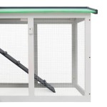 vidaXL Cușcă mare exterior pt. iepuri, gri și alb, 145x45x84 cm, lemn