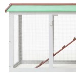 vidaXL Cușcă mare exterior pt. iepuri, maro și alb, 145x45x84 cm, lemn vidaXL Cușcă mare exterior pt. iepuri, maro și alb, 145x45x84 cm, lemn