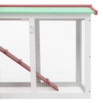 vidaXL Cușcă mare exterior pt. iepuri, roșu și alb 145x45x84 cm, lemn vidaXL Cușcă mare exterior pt. iepuri, roșu și alb 145x45x84 cm, lemn