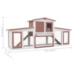 vidaXL Cușcă mare exterior pt. iepuri, maro și alb, 201x45x85 cm, lemn vidaXL Cușcă mare exterior pt. iepuri, maro și alb, 201x45x85 cm, lemn