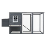 vidaXL Coteț de păsări de exterior, casă găini cu 1 cuibar, gri, lemn vidaXL Coteț de păsări de exterior, casă găini cu 1 cuibar, gri, lemn