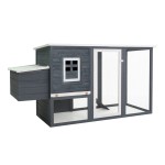 vidaXL Coteț de păsări de exterior, casă găini cu 1 cuibar, gri, lemn vidaXL Coteț de păsări de exterior, casă găini cu 1 cuibar, gri, lemn
