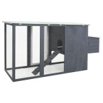 vidaXL Coteț de păsări de exterior, casă găini cu 1 cuibar, gri, lemn vidaXL Coteț de păsări de exterior, casă găini cu 1 cuibar, gri, lemn