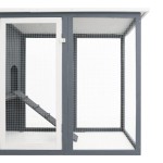 vidaXL Coteț de păsări de exterior, casă găini cu 1 cuibar, gri, lemn vidaXL Coteț de păsări de exterior, casă găini cu 1 cuibar, gri, lemn