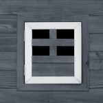 vidaXL Coteț de păsări de exterior, casă găini cu 1 cuibar, gri, lemn vidaXL Coteț de păsări de exterior, casă găini cu 1 cuibar, gri, lemn