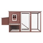 vidaXL Coteț păsări de exterior, casă găini cu 1 cuibar, maro, lemn vidaXL Coteț păsări de exterior, casă găini cu 1 cuibar, maro, lemn
