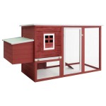 vidaXL Coteț de păsări de exterior, casă găini cu 1 cuibar, roșu, lemn vidaXL Coteț de păsări de exterior, casă găini cu 1 cuibar, roșu, lemn