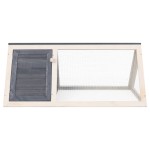 vidaXL Cușcă pentru iepuri și alte animale, gri, lemn