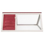 vidaXL Cușcă pentru iepuri și alte animale, roșu, lemn