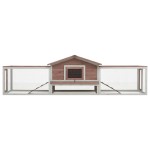 vidaXL Cușcă iepuri, cafeniu, 310x70x87 cm, lemn masiv de pin & brad vidaXL Cușcă iepuri, cafeniu, 310x70x87 cm, lemn masiv de pin & brad