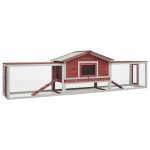 vidaXL Cușcă iepuri, roșu, 310x70x87 cm, lemn masiv pin & brad vidaXL Cușcă iepuri, roșu, 310x70x87 cm, lemn masiv pin & brad