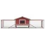 vidaXL Cușcă iepuri, roșu, 310x70x87 cm, lemn masiv pin & brad vidaXL Cușcă iepuri, roșu, 310x70x87 cm, lemn masiv pin & brad