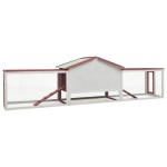 vidaXL Cușcă iepuri, roșu, 310x70x87 cm, lemn masiv pin & brad vidaXL Cușcă iepuri, roșu, 310x70x87 cm, lemn masiv pin & brad