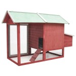 vidaXL Coteț de păsări, roșu, 170 x 81 x 110 cm, lemn masiv pin & brad vidaXL Coteț de păsări, roșu, 170 x 81 x 110 cm, lemn masiv pin & brad