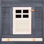 vidaXL Cușcă iepuri exterior, spațiu de joacă, gri/alb, lemn de brad