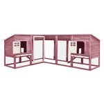 vidaXL Cușcă iepuri exterior, spațiu de joacă, cafeniu/alb, lemn brad vidaXL Cușcă iepuri exterior, spațiu de joacă, cafeniu/alb, lemn brad