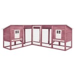 vidaXL Cușcă iepuri exterior, spațiu de joacă, cafeniu/alb, lemn brad vidaXL Cușcă iepuri exterior, spațiu de joacă, cafeniu/alb, lemn brad